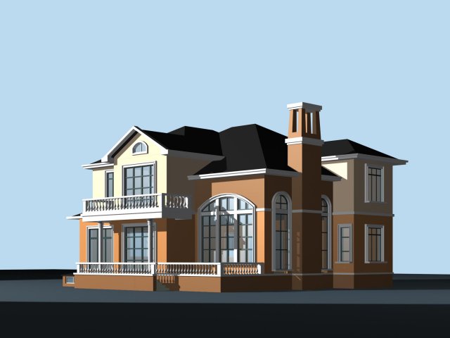 city - alone villa 1116 3D Model .c4d .max .obj .3ds .fbx .stl .blend 