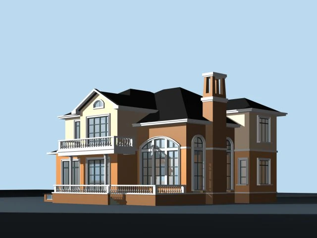 city - alone villa 1116 3D Model .c4d .max .obj .3ds .fbx .stl .blend
