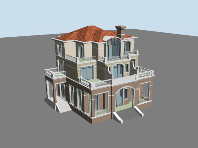 city - alone villa 1122 3D Model .c4d .max .obj .3ds .fbx .stl .blend 