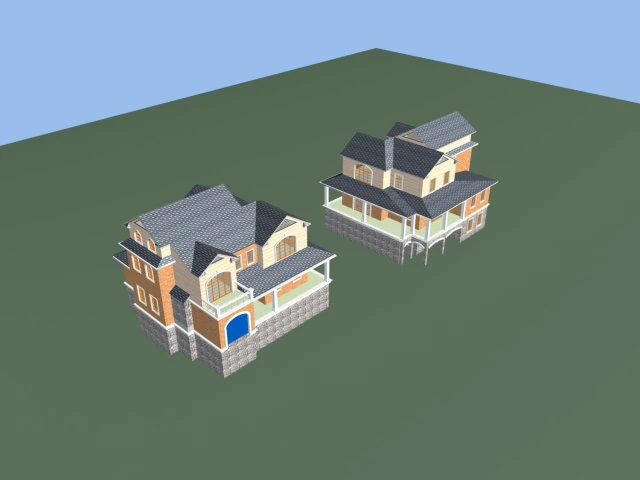 city - alone villa 1128 3D Model .c4d .max .obj .3ds .fbx .stl .blend
