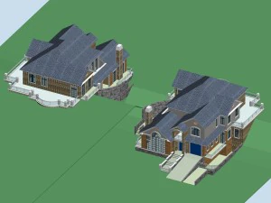 місто - самотня вілла 1129 3D Модель