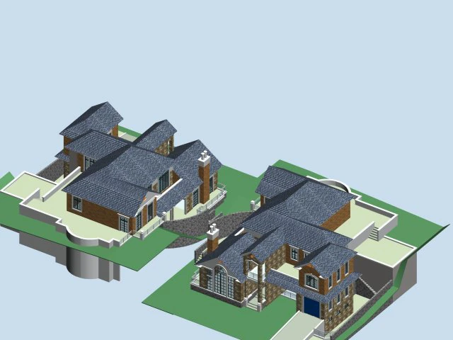 city - alone villa 1130 3D Model .c4d .max .obj .3ds .fbx .stl .blend