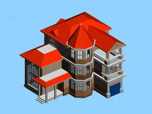 city - alone villa 1131 3D Model