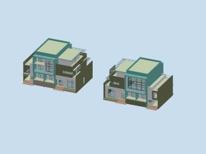 city - alone villa 1132 Modello 3D