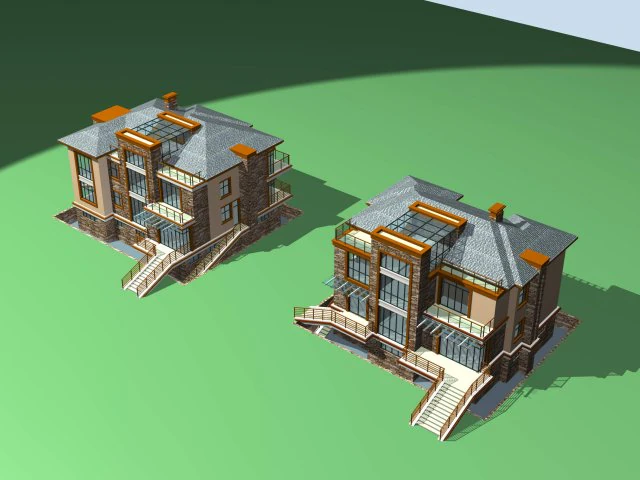 城市-独栋别墅1133 3D 模型 .c4d .max .obj .3ds .fbx .stl .blend