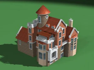 city - alone villa 1135 3D Model