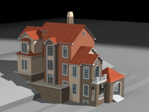 city - alone villa 1136 3D-Modell