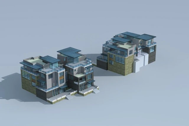 city - alone villa 1137 3D Model .c4d .max .obj .3ds .fbx .stl .blend