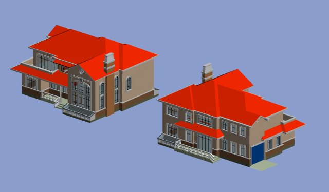 city - alone villa 1139 3D Model .c4d .max .obj .3ds .fbx .stl .blend