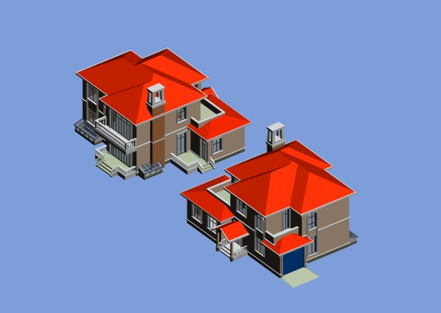 city - alone villa 1140 Modèle 3D .c4d .max .obj .3ds .fbx .stl .blend 