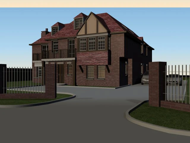 city - alone villa 1145 3D Model .c4d .max .obj .3ds .fbx .stl .blend