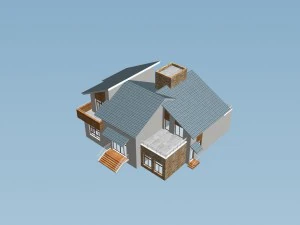 Stadt - Alleinvilla 1147 3D Modell