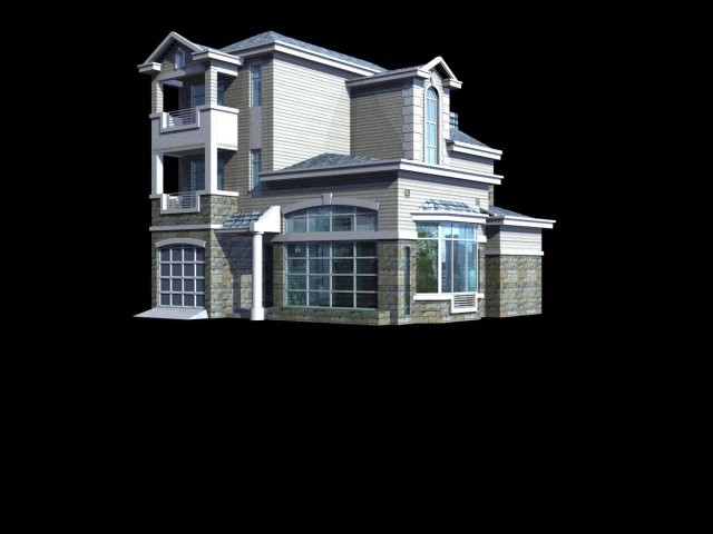 city - alone villa 1152 3D Model .c4d .max .obj .3ds .fbx .stl .blend