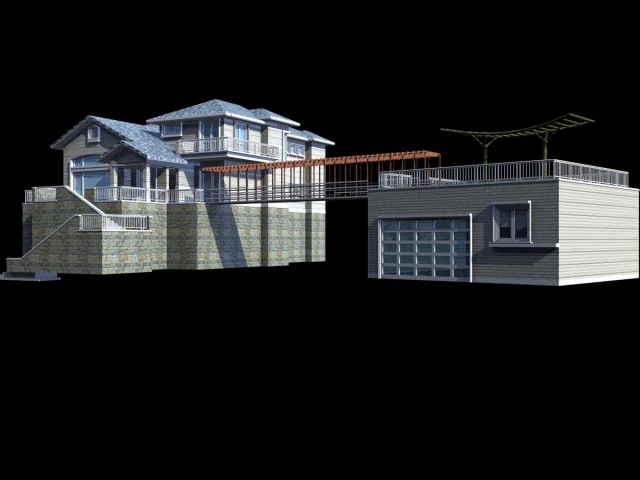 city - alone villa 1153 3D Model .c4d .max .obj .3ds .fbx .stl .blend 