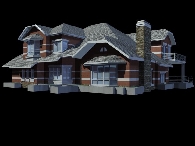 city - alone villa 1154 3D 模型 .c4d .max .obj .3ds .fbx .stl .blend 