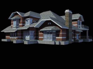 city - alone villa 1154 Model 3D