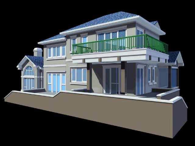 city - alone villa 1155 3D Model .c4d .max .obj .3ds .fbx .stl .blend 