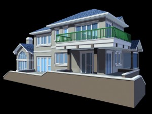 city - alone villa 1155 Model 3D