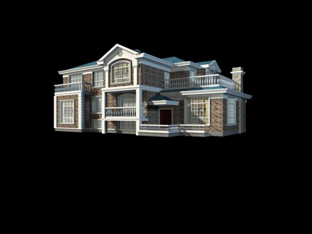 city - alone villa 1160 3D Model .c4d .max .obj .3ds .fbx .stl .blend 