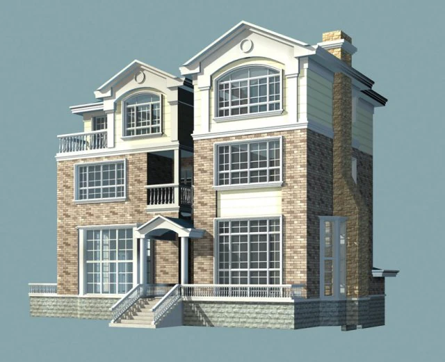 city - alone villa 1161 3D Model .c4d .max .obj .3ds .fbx .stl .blend