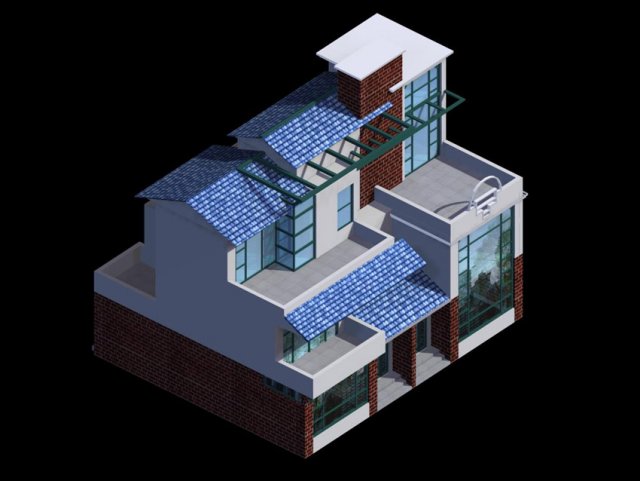 city - alone villa 1162 3D Model .c4d .max .obj .3ds .fbx .stl .blend 