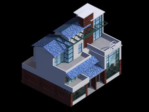 city - alone villa 1162 3D Model