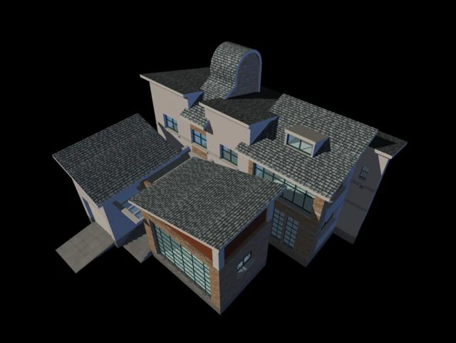 city - alone villa 1164 3D Model .c4d .max .obj .3ds .fbx .stl .blend 