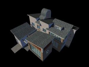 miasto - samotna willa 1164 Model 3D