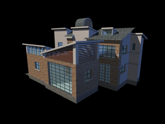 city - alone villa 1165 Modelo 3D .c4d .max .obj .3ds .fbx .stl .blend
