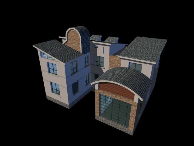 city - alone villa 1166 3Dモデル .c4d .max .obj .3ds .fbx .stl .blend 