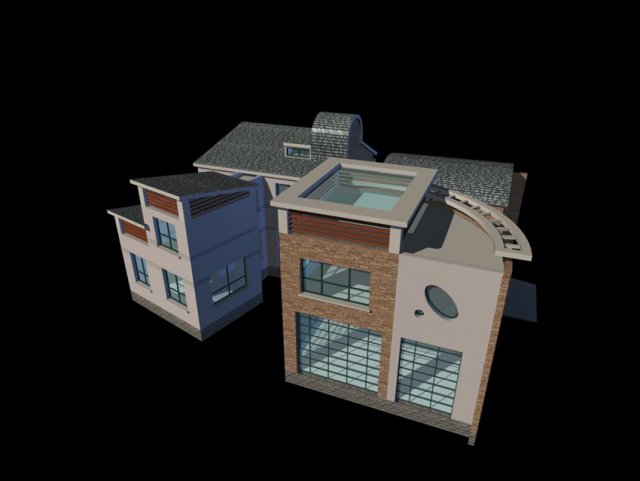 city - alone villa 1168 3Dモデル .c4d .max .obj .3ds .fbx .stl .blend 