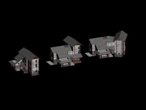 stad - alleenstaande villa 1173 3D Model