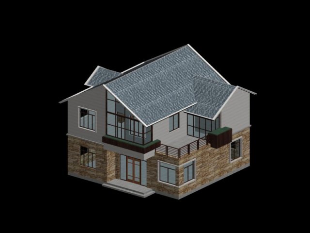 city - alone villa 1175 Modèle 3D .c4d .max .obj .3ds .fbx .stl .blend 