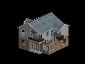 city - alone villa 1175 Modèle 3D