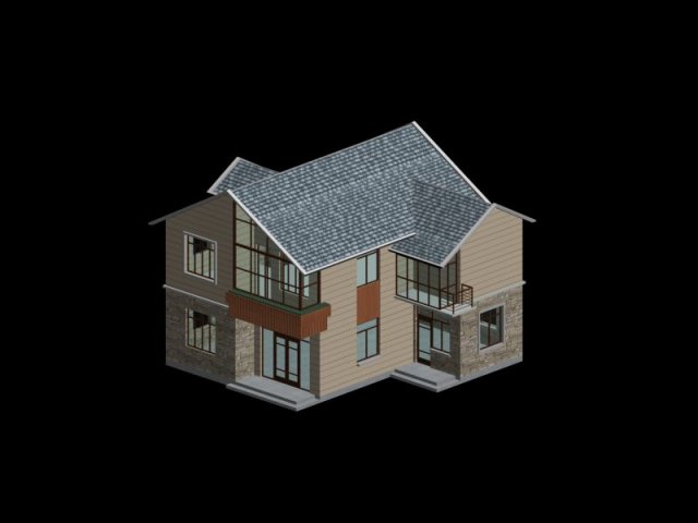 city - alone villa 1176 3D 模型 .c4d .max .obj .3ds .fbx .stl .blend 