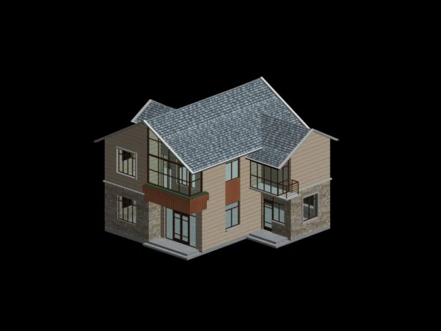 city - alone villa 1176 3D Model .c4d .max .obj .3ds .fbx .stl .blend 