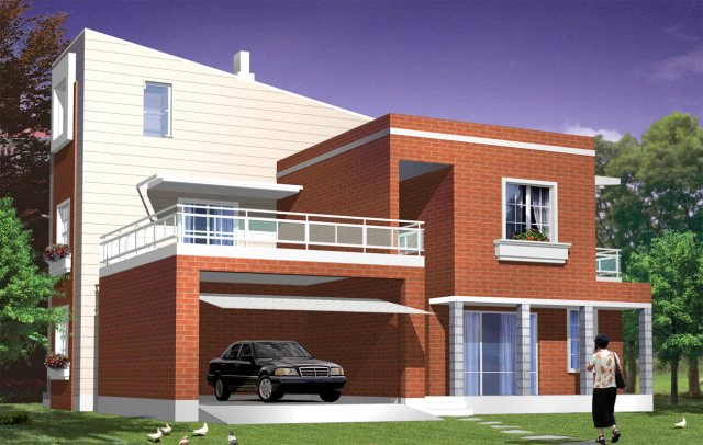 city - alone villa 1177 3D Model .c4d .max .obj .3ds .fbx .stl .blend