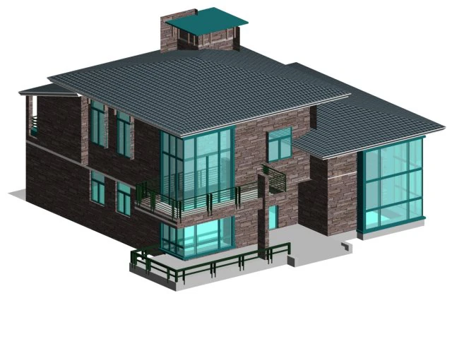 city - alone villa 1179 3D Model .c4d .max .obj .3ds .fbx .stl .blend
