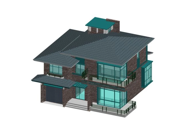 city - alone villa 1181 3D Model .c4d .max .obj .3ds .fbx .stl .blend 