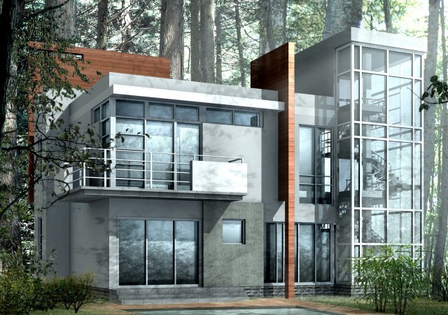 city - alone villa 1182 3D Model .c4d .max .obj .3ds .fbx .stl .blend 