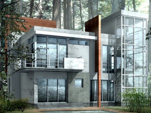 city - alone villa 1182 3D-Modell