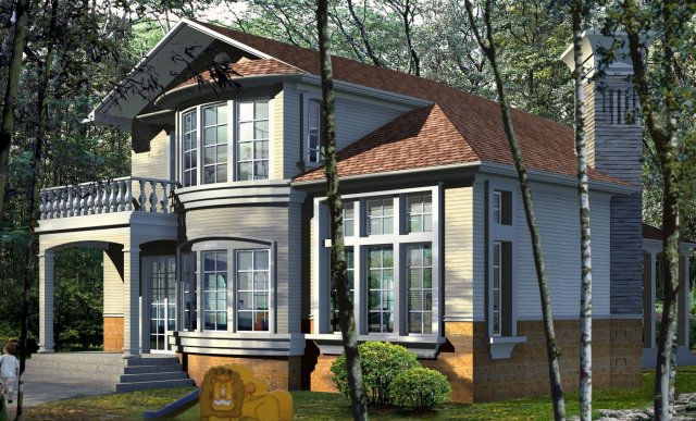 city - alone villa 1187 Modèle 3D .c4d .max .obj .3ds .fbx .stl .blend 