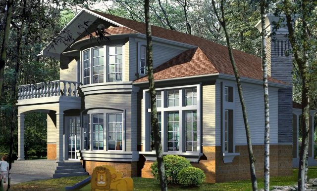 city - alone villa 1187 3D Model .c4d .max .obj .3ds .fbx .stl .blend