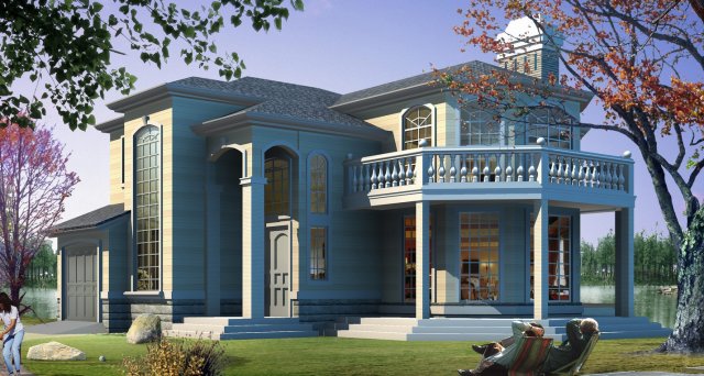 city - alone villa 1188 3D मॉडल .c4d .max .obj .3ds .fbx .stl .blend 