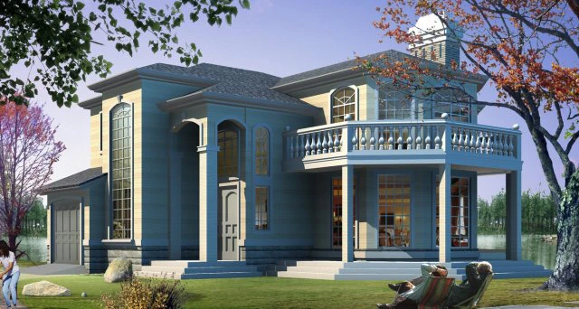 city - alone villa 1188 3D Model .c4d .max .obj .3ds .fbx .stl .blend