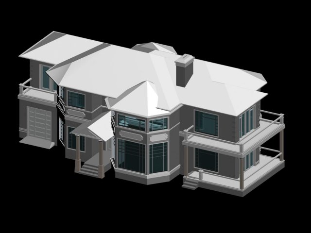 city - alone villa 1189 Modello 3D .c4d .max .obj .3ds .fbx .stl .blend 