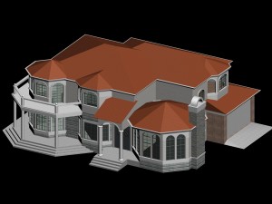 city - alone villa 1192 Modello 3D