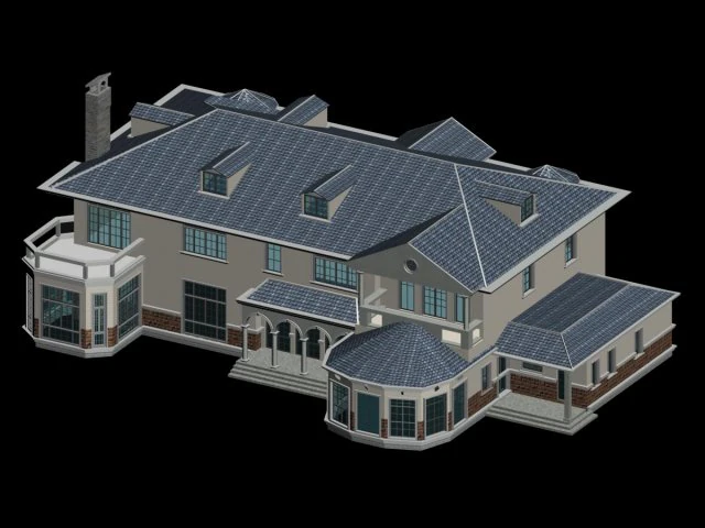 city - alone villa 1193 3D Model .c4d .max .obj .3ds .fbx .stl .blend
