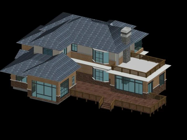 city - alone villa 1197 3D Model .c4d .max .obj .3ds .fbx .stl .blend 