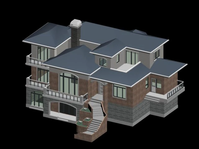 city - alone villa 1899 3D Model .c4d .max .obj .3ds .fbx .stl .blend 
